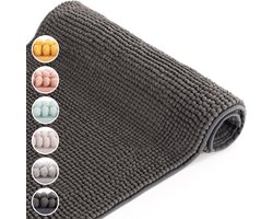 Blumtal Badmat - Anti-slip Badmat - Chenille Zachte Badmat - 50 x 80 cm - Donkergrijs