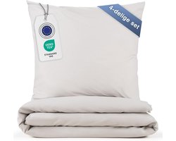 Blumtal Bed Linen 135 x 200 cm Breathable Microfibre 2 x Duvet Cover 135 x 200 cm and 2 Pillowcases 80 x 80 cm Super Soft Bedding Set Oeko-Tex Certified Moonlight Grey