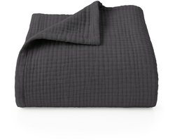 Blumtal Bedsprei Katoen Mousseline - OEKO-Tex gecertificeerd - Lichtgewicht sprei - 200 x 230 cm - Antraciet