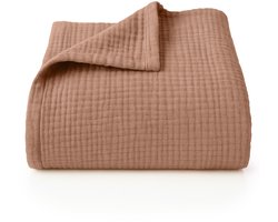 Blumtal Bedsprei Katoen Mousseline - OEKO-Tex gecertificeerd - Lichtgewicht sprei - 200 x 230 cm - Koper