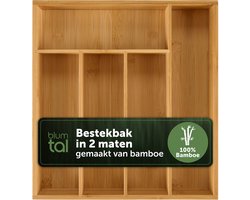 Blumtal Bestekbak Bamboe - Bamboe Ladeverdeler - 30 x 27 cm - Standaard - 5 vakken