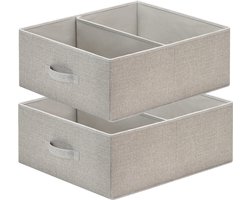 Blumtal HEMNES Organizer Opbergsysteem 2-delige set groot - Lade-organizer Kleding voor HEMNES ladekast - 2x Opbergbox Kledingkast voor T-shirts groot - Grijs