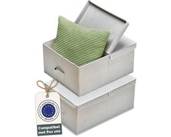 Blumtal HEMNES Organizer Opbergsysteem 2-delige set groot met deksel - Lade-organizer Kleding voor HEMNES ladekast - 2x Opbergbox Kledingkast voor T-shirts groot - Grijs