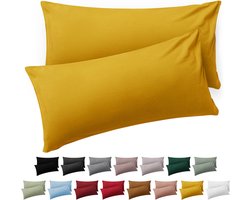 Blumtal Kussensloop Microvezel Kussenhoes 40 x 60 cm - Spicy Mustard - Met Rits - Set van 2