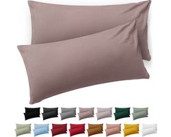 Blumtal Kussensloop Microvezel Kussenhoes 40 x 70 cm - Taupe - Set van 2