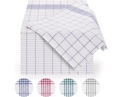 Blumtal Premium theedoeken set van 10 - Hoogwaardige theedoeken, 100% katoen, blauw geruit