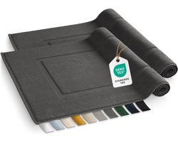 Blumtal Terry Badmat - Badmat 100% Katoen in 50x80 cm - Oeko-Tex gecertificeerd badmat & douchemat - Badmat - Set van 2 stuks - Antraciet