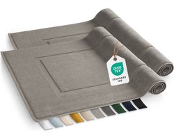 Blumtal Terry Badmat - Badmat 100% Katoen in 50x80 cm - Oeko-Tex gecertificeerd badmat & douchemat - Badmat - Set van 2 stuks - Grijs
