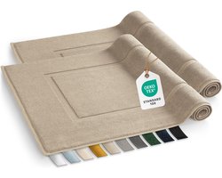 Blumtal Terry Badmat - Badmat 100% Katoen in 50x80 cm - Oeko-Tex gecertificeerd badmat & douchemat - Badmat - Set van 2 stuks - Taupe