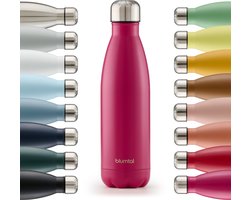 Blumtal Thermosfles - Met dubbele wand - Thermosbeker Koffie, Thee en Koele dranken - Travel Mug - 500ml - Berry - Roze - Roze