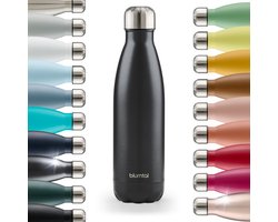 Blumtal Thermosfles - Met dubbele wand - Thermosbeker Koffie, Thee en Koele dranken - Travel Mug - 500ml - Black Metallic
