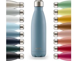 Blumtal Thermosfles - Met dubbele wand - Thermosbeker Koffie, Thee en Koele dranken - Travel Mug - 500ml - Dove Grey - Grijs Blauw