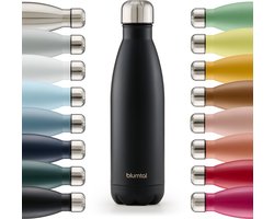 Blumtal Thermosfles - Met dubbele wand - Thermosbeker Koffie, Thee en Koele dranken - Travel Mug - 500ml - Zwart