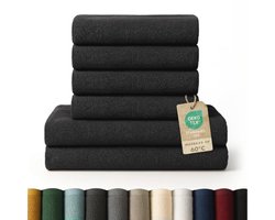 Blumtal towel set 2 bath towels 70x140 + 4 hand towels 50x100 - soft and absorbent, 100% cotton, Oeko-Tex 100 certified, black