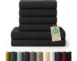Blumtal towel set 2 bath towels 70x140 + 4 hand towels 50x100 - soft and absorbent, 100% cotton, Oeko-Tex 100 certified, black