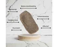 Bluscha® - Scrub Handschoen - Sisal - 100% Biologisch - Washand - Jute - Glove - Hamam - Turkse Sauna - Douche - Peeling - Washandje - Scrubhandschoen - Bad - Shower - Massage - Massagehandschoen - Hammam - Shower - Anti Cellulitis - Huidcellen