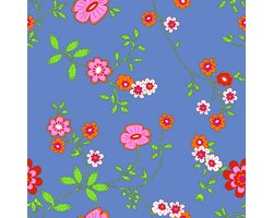 Bluuming Affairs - Behang Bloemen - Kinderkamer - Babykamer - Behangpapier - Blauw - 0,53 x 10 M.