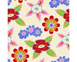 Bluuming Affairs - Bloemen Behang - Behangpapier - Kinderbehang - Creme - 0,53 x 10,05 M.