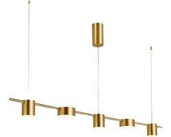 Blyx® - Luxe Vintage Hanglamp - Hanglamp eetkamer - Plafondlamp - 5 Koppen - 120cm - 35Watts - Warm wit - Goud