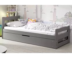 BMS - Eenpersoonsbed - 90x200 cm - Jongens - Graphiet