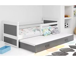 BMS - Extending Youth Bed - 90x190 cm - Wit/Graphiet - Met Lade