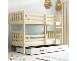 BMS - Jeugd Bunk Bed KACPER - 90x200 met Matras en Lade - Den / Wit