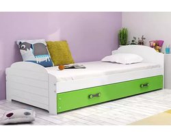 BMS - LILI Single Youth Bed - 90x200 cm - Wit/Groen