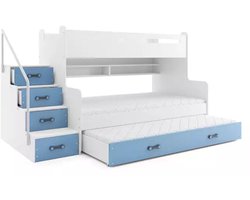 BMS MAX 3 - Jeugdbed - 120x200 cm - Blauw - Met Lade