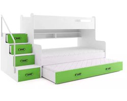 BMS - MAX 3 Triple Jeugd Bed - 120x200 cm - Groen