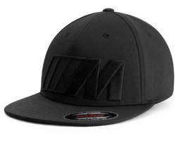 BMW M Logo Cap – Zwart – Flat Cap met Flex Fit & Tonale M Branding – Originele BMW Lifestyle Collectie 2025