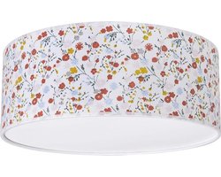 BO Baby's Only - Plafondlamp babykamer - Plafonnière Bloom - Wit met Bloemen - Ø35 cm - 100% katoen - Inclusief pendel - E27 fitting - 13 watt