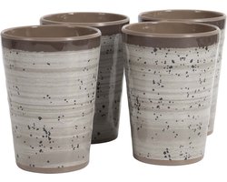 Bo-Camp - Beker - Halo - Beige - 4 Stuks