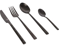 Bo-Camp - Industrial - Bestekset - Ballona - 16-Delig - 4 Personen - Zwart