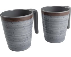 Bo-Camp - Mok - Halo - L - Melamine - 4 Stuks - Grijs