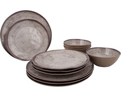 Bo-Camp - Servies - Halo - 12 Stuks - Beige