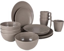 Bo-Camp - Servies - Stone - 16 Stuks - Beige