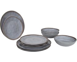 Bo-Camp Serviesset Halo 12-Delig - Complete Tafelservies Set voor Camping, Outdoor en Reizen - Lichtgewicht Servies voor Borden, Koppen en Schalen - Duurzaam en Praktisch Design voor Kamperen, Caravan en Pickn