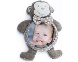 Bo Jungle - Autospiegel baby voor achterbank - Achteruitkijkspiegel - Barstbestendig - Spiegel Babykamer - Spiegel Box - Lusjes voor extra speelgoed - Car & Home Mirror Tambo de Aap