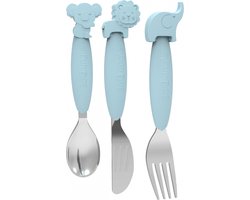 Bo Jungle B-Silicone Blauw Bestek Set B500670