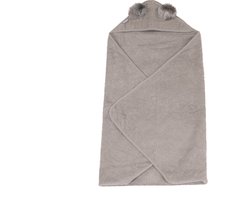 Bo Jungle - Badcape Baby Badstof - 100% organisch katoen 450g/m² - Ecologisch - Handdoek - Wikkeldoek - Kraamcadeau - 90 x 90 cm - Met capuchon - Bathcape Ecological Sponge Koala Grijs