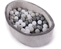 Bo Jungle - Ballenbad baby - Met 120 ballen - Zachte stof - Ballenbak - Speelballen - Activity Gym - Ball Pit Play Gym Grey