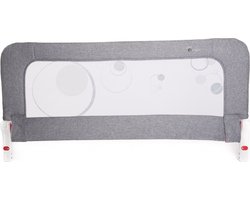 Bo Jungle - Bedrand peuter - Uitvalbescherming bedrail - Inklapbaar - 120 cm x 50 cm - Afneembare hoes - machinewasbare luxe stof - Met opbergtas inbegrepen - Bedrail Grijs