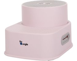 Bo Jungle - Opstapje Peuter en Volwassenen - Inklapbaar - 2 niveau's - Toiletkruk - Keukenhulpje - Antislip - Opstapkrukje Badkamer en WC - Leertoren - Step Up Stool Roze - MAX 150KG