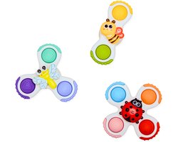 Bo Jungle Sticky Spinner Toys Buddies - Zuignapspeeltje - Kleurrijk - Schattig - Babyspeelgoed