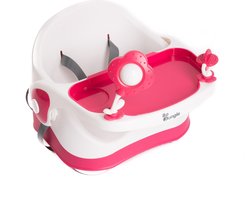 Bo Jungle - Stoelverhoger Tafel - Zitverhoger tafelstoel kind - Eetstoel peuter - 3 puntsgordel - Afneembare plaat / dienblad- Pootjes verstelbaar - Antislip - Booster Seat Roze