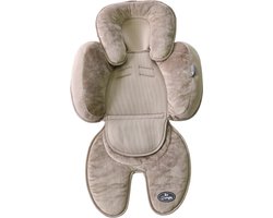 Bo Jungle - Verkleinkussen baby - Autostoeltje - Maxi Cosy - Stoelverkleiner - Buggy - Kinderwagen - Draagmand - Ondersteuning hoofdje - Universeel - Waterdichte onderkant - Snooze 3 in 1 Beige