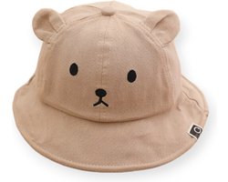 Bo & Mila - Zonnehoedje Bo - Khaki - Baby Hoedje - Beer - 3 tot 36 maanden