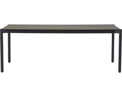 Bo tuintafel 104x204cm zwart,grijs,steen decor.
