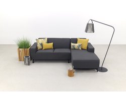 Boavista Sunbrella loungebank chaise longue - Sooty - 2-delig - links