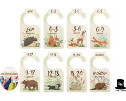 Bob Online ™ - 8 Stuks – Dieren Ontwerp - Houten Babykastverdelers v/a pasgeboren t/m 24 Maanden – Kinderkamer Decor – Babykledingorganisatoren – Wooden Baby Closet Dividers – Baby Shower gift – Kraamcadeau – Jongens & Meisjes – Kastverdelers – Baby